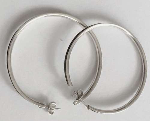 Genuine 925 Sterling Silver Hoop Earrings